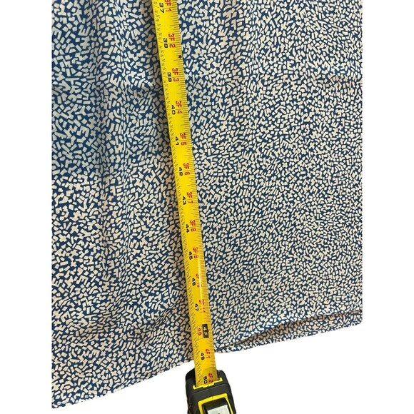 VTG 80s Joy Gordon Midi Blue White Semi Sheer Short Sleeve Nautical Dress 12 - Picture 9 of 12